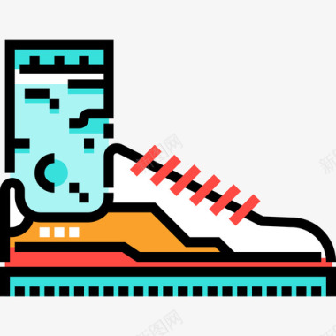 生活物品运动鞋健康生活8线性颜色图标图标