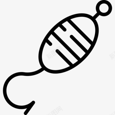 户外旅行包钓鱼钩户外活动7直线型图标图标