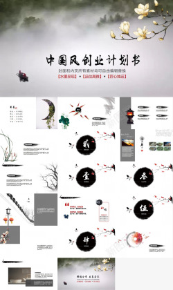 古典木桌中国风古典企业计划书