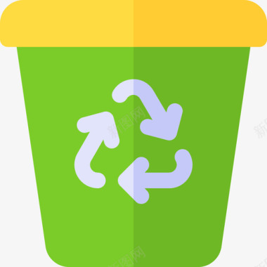 抑制再生回收箱可再生能源6扁平图标图标