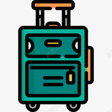 行李旅行33线性颜色图标图标