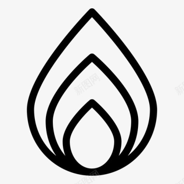 火焰图标圆形火火焰火自然图标图标