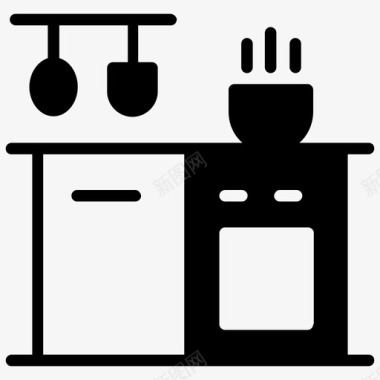 厨房台面灶具厨房岛图标图标