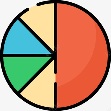 电脑图信息饼图信息图6线性颜色图标图标
