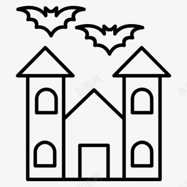 蝙蝠的翅膀标志鬼屋蝙蝠万圣节图标图标