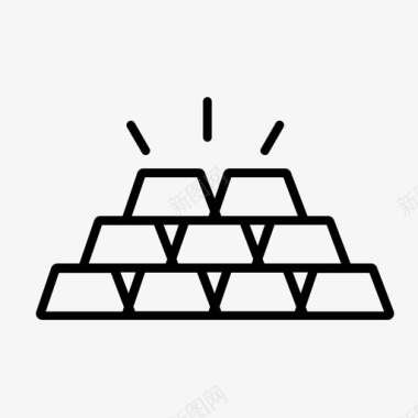 挖金条金锭银行商业图标图标