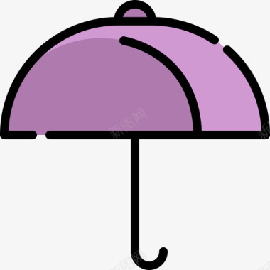 雨伞日常用品动作2线条色彩图标图标