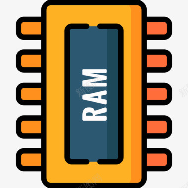 技术高Ram技术15线性颜色图标图标