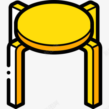 桌子家具38黄色图标图标