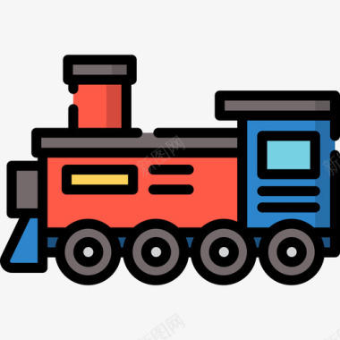 运输机车运输39线性颜色图标图标