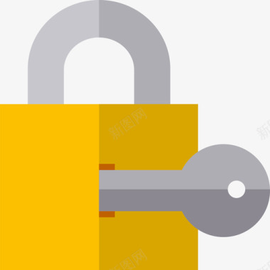 钥匙锁挂锁钥匙锁平的图标图标