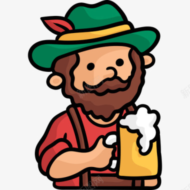 踏青节素材德国啤酒节11彩色图标图标