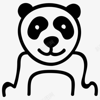 熊猫熊手绘图标图标
