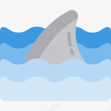 鲨鱼海洋生物3扁平图标图标