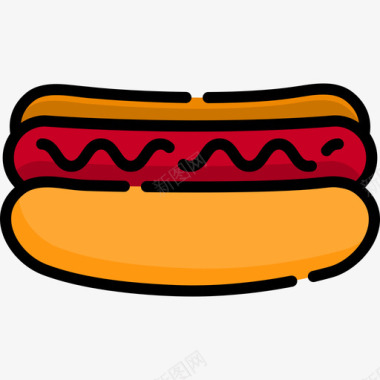热狗食物和饮料10线性颜色图标图标
