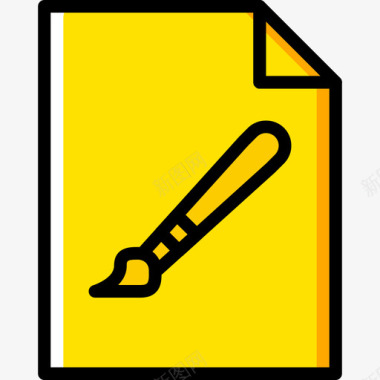 艺术锉刀艺术5黄色图标图标