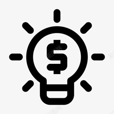 灯泡钱创意美元图标图标