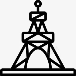 线型铁塔埃菲尔铁塔24号楼直线型图标高清图片