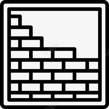 砖墙结构46线性图标图标