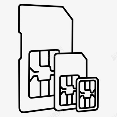 SIM卡芯片sim卡micromini图标图标