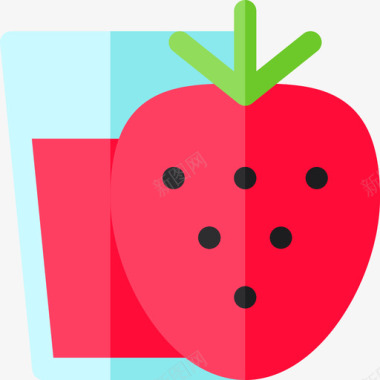 草莓汁夏季食品饮料无糖图标图标
