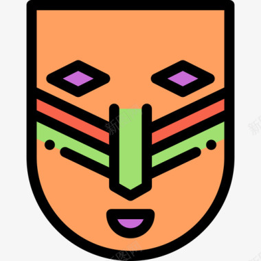 面具波西米亚风格2线性颜色图标图标