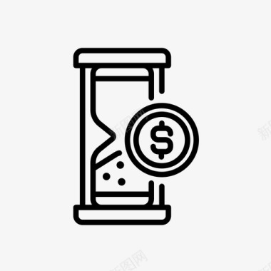h5素材商业金钱大楼时间沙漏拥挤图标图标
