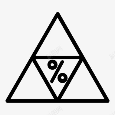 百分比三角形业务图表图标图标