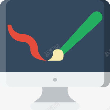 显示器免扣PNG显示器艺术2平面图标图标