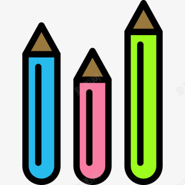 教育图片铅笔教育42线颜色图标图标