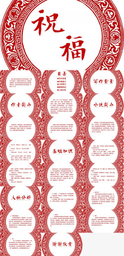 砖红色背景红色动态祝福语文课件模板