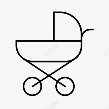 婴儿车婴儿散步图标图标