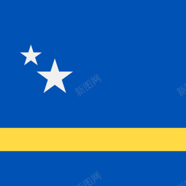 库拉索岛方形乡村简单的旗帜图标图标