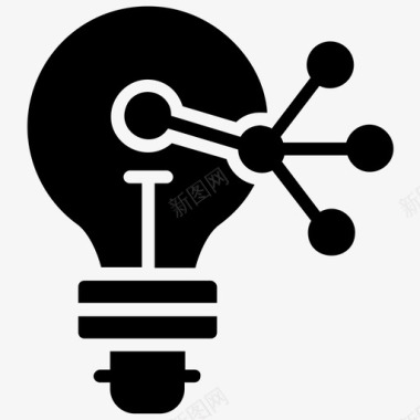 黄色灯泡创新研究创新理念灯泡图标图标