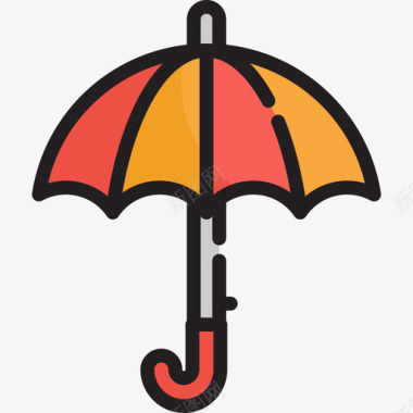 51素材雨伞51号天气线形颜色图标图标
