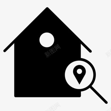 黑色房子房子地址家位置房子位置图标图标