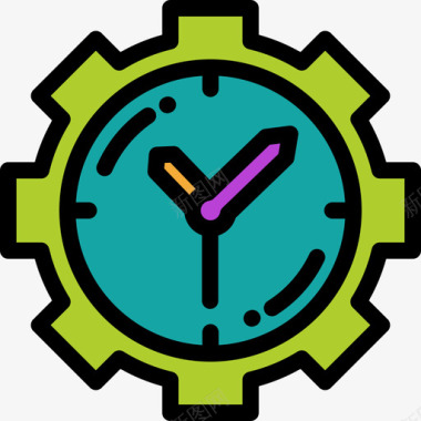 创意设计模板时钟创意工具13线型颜色图标图标