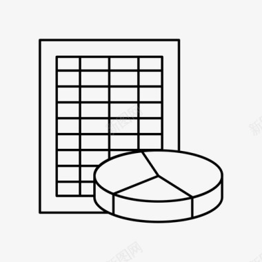 矢量统计图分析和统计图表数据图标图标