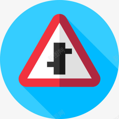 交通图标十字路口交通标志7平坦图标图标