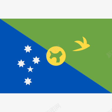 圣诞岛长方形的乡村简单旗帜图标图标
