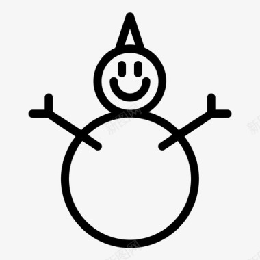 冬天的雪人雪人圣诞节微笑图标图标