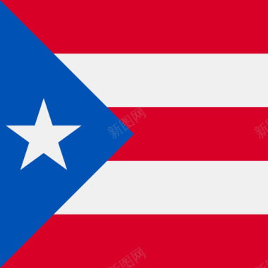 多彩方形波多黎各方形国家简单旗帜图标图标