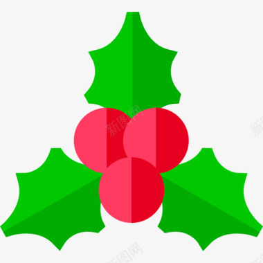 圣诞之夜槲寄生圣诞饰品2扁平图标图标