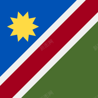 国家纳米比亚方形国家简单旗帜图标图标