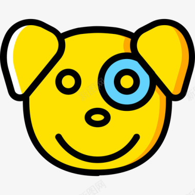 狗表情符号15黄色图标图标
