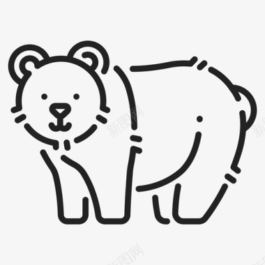 熊动物毛皮图标图标