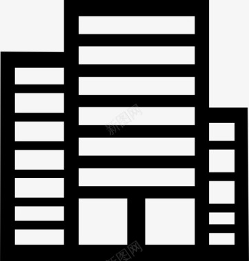 高档建筑物城市建筑物大都市图标图标