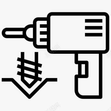 工厂工人矢量钻孔施工维修图标图标