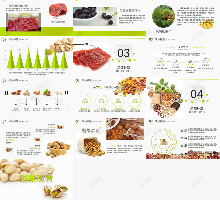 坚果零食小食品展示PPT模板_88icon https://88icon.com 坚果 小食 展示 零食 食品