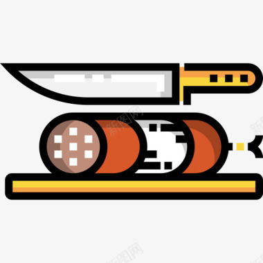 几片香肠香肠啤酒节14线性颜色图标图标